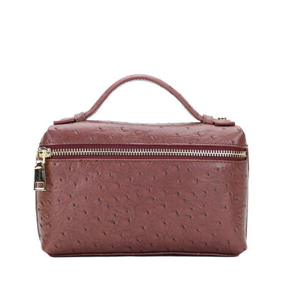 Handbag Ostrich Leather Portable Bag Small Square Clutch Bags Purse 19*12*6 CM
