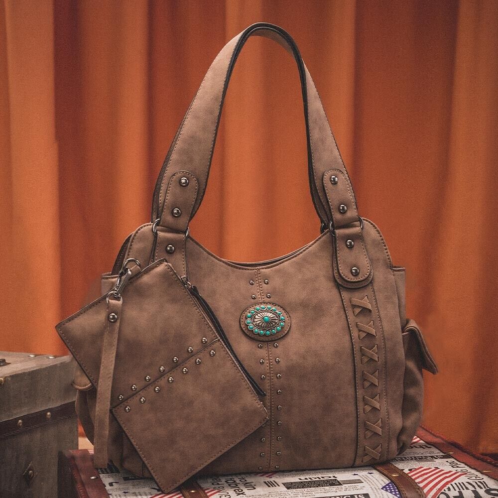 2x Celela Women Concealed Carry Shoulder Handbag Bag Turquoise Hobo W/ Wallet US