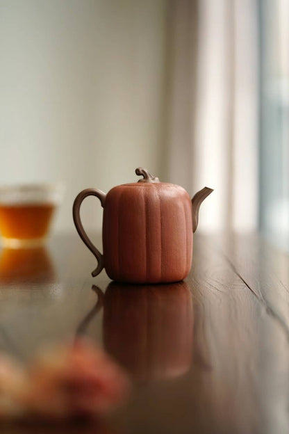 250cc chinese Yixing Handmade Zisha teapot DiCaoQing clay Pumpkin Gongfu Tea Pot