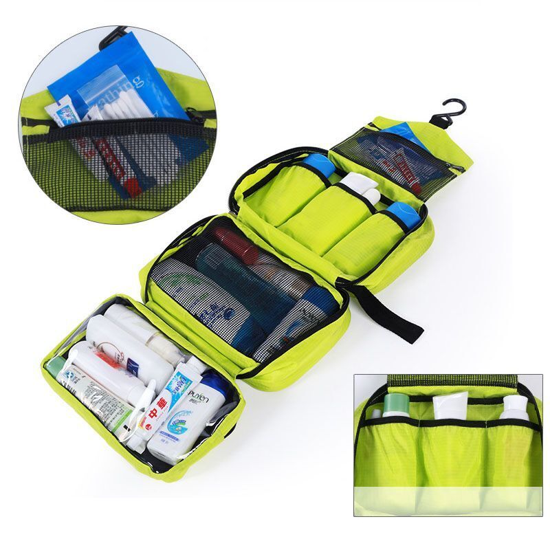 Toiletry Bag Black Travel Cosmetic Nylon Organizer Waterproof Makeup Storage 1PC
