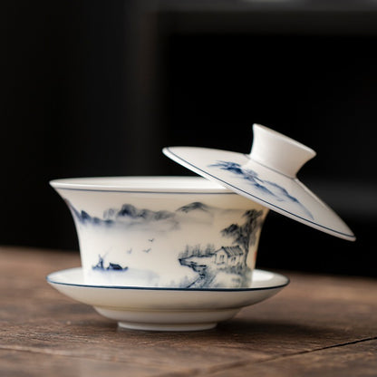 Eight Treasures Tea Sancai Gaiwan Tea Cup Household Ceramic Tea Bowl