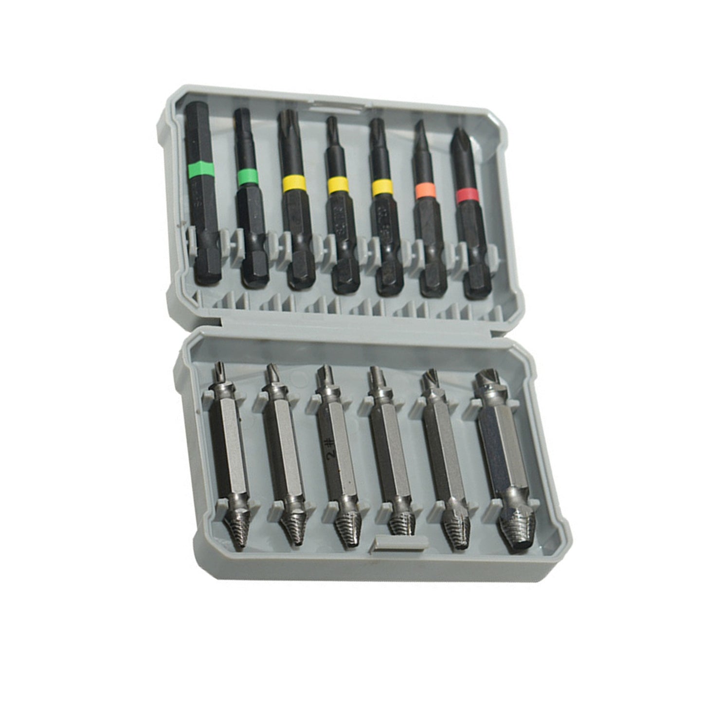 13PCS Fast Damaged Screw Extractor Kit Broken Bolt Remover Tool with Drill Bits