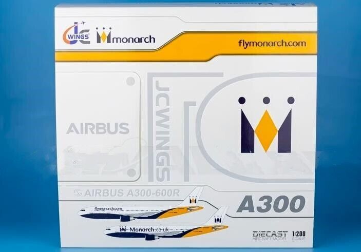 1:200 JC Wings Monarch AIRBUS A300-600R Passenger Aircraft Diecast Plane Model