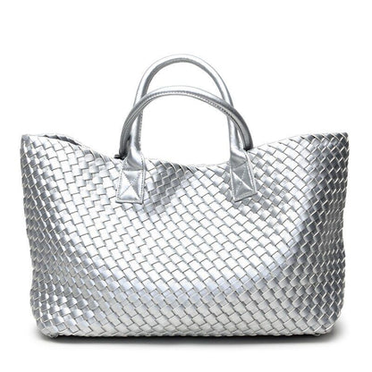 Woven Handbag Women Fashion Tide Weave Hand Shoulder Purse Shopping Basket Bag