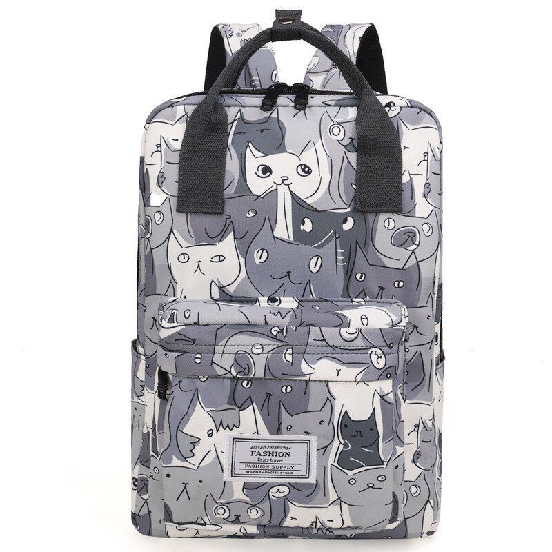 Oxford Polyester School Backpacks Waterproof Flower Print Bags Laptop 38*14*28CM
