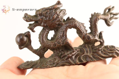 Rare bronze handmade dragon statue figure collectable tea pet home decor art