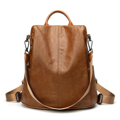 Ladies Leather Backpack Purse Anti-Theft Rucksack Travel Bag Satchel