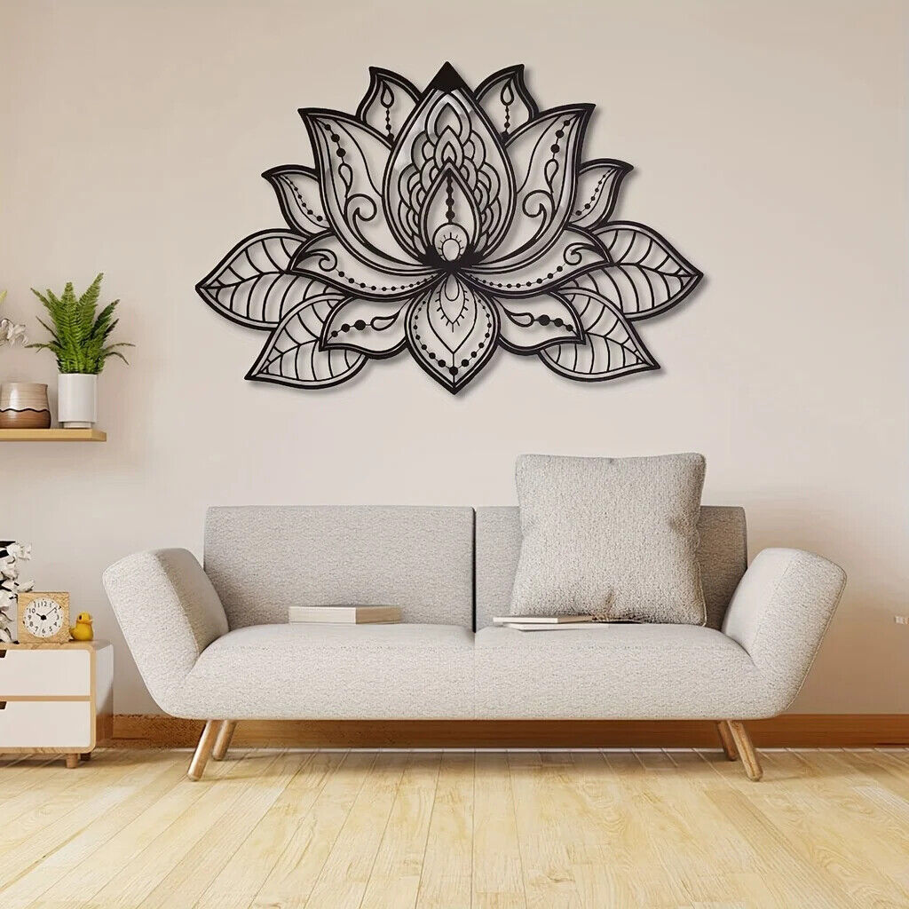 1pc Mandala Wall Art, Lotus Flower Mandala Metal Wall Art, Spiritual Deco