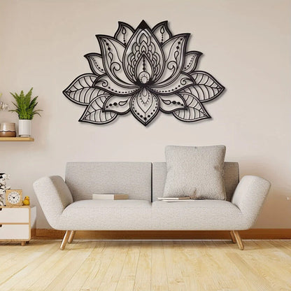 1pc Mandala Wall Art, Lotus Flower Mandala Metal Wall Art, Spiritual Deco