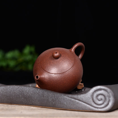 5.4 Oz Real Yixing Zisha Tea Pot Handmade Xishi Pot Marked Ball Shaped Inufser