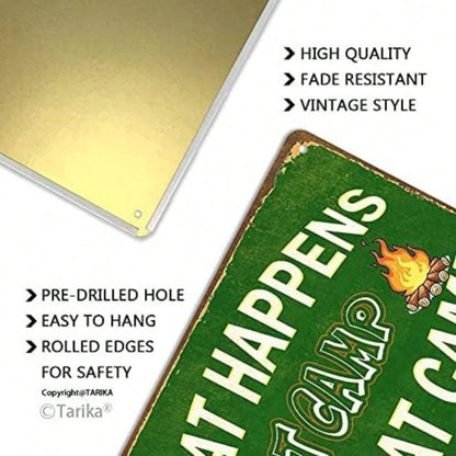 Vintage Tin Sign Still Applicable for Camping Funny Humorous Wall Art Gift