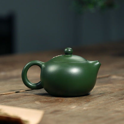 Yixing Green Clay Plum Blossom Xishi Teapot Handmade Kung Fu Tea Pot 260ml