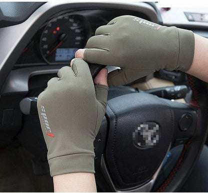 Driving Gloves Golf Silk Riding Two-Finger Fishing Non-Slip Fitness High-Elastic