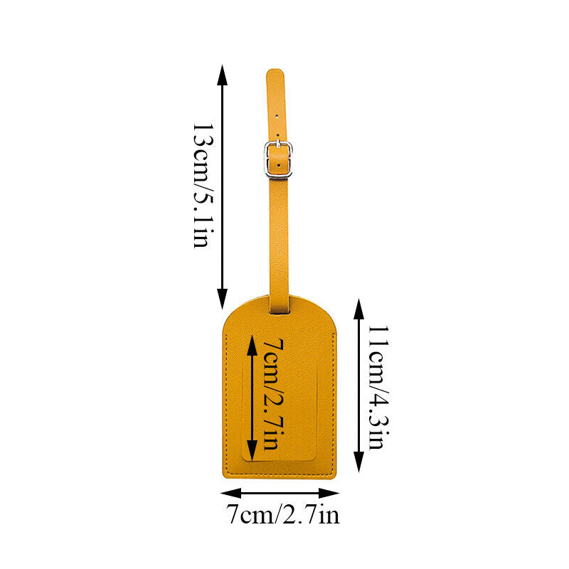 Travel Leather PU Luggage Tags Suitcase ID Card Name Label Baggage Address Tag