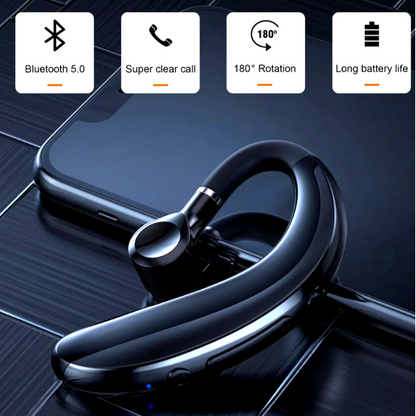 Bluetooth 5.0 Earpiece Wireless Headset Noise Cancelling Earbuds Driving Trucker
