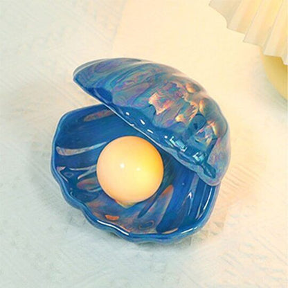 Nordic Ceramic Shell Pearl Lamp Romantic Creative Night Light for Bedroom