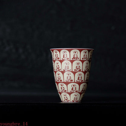 1pc Chinese Thousand Buddhas Ceramic Tea Cup Tasting Juxiang Cup High Master Cup