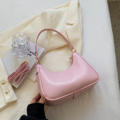 Pink Shoulder Bag Women Small Leather Crossbody Bags Handbag Underarm