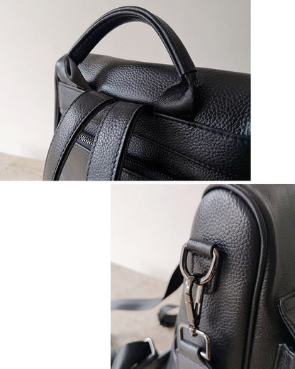 Anti-Theft Convertible Real Leather Backpack Travel Bag Purse Shoulder Bag