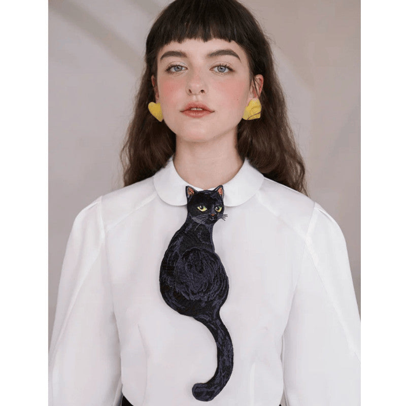 Kamo Original Black Cat Tie French Vintage Unique Bow Tie for Women