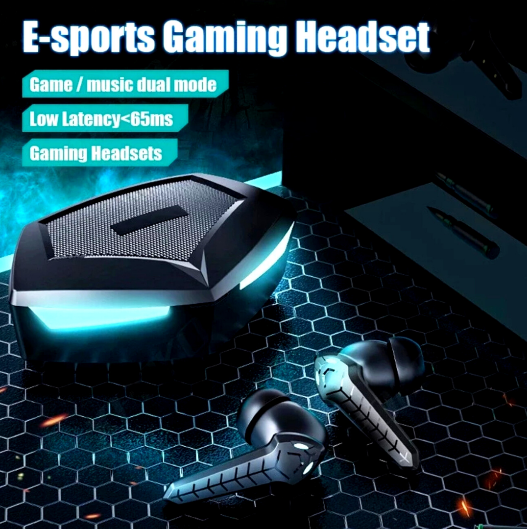 Headphones Wireless Earbuds Bluetooth Headset True Black in ear Dual Gaming US*