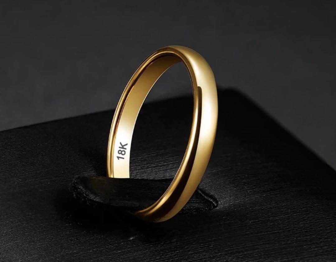Anillos Sortijas Argollas De Compromiso Matrimonio Oro Para Mujer Hombres Unisex