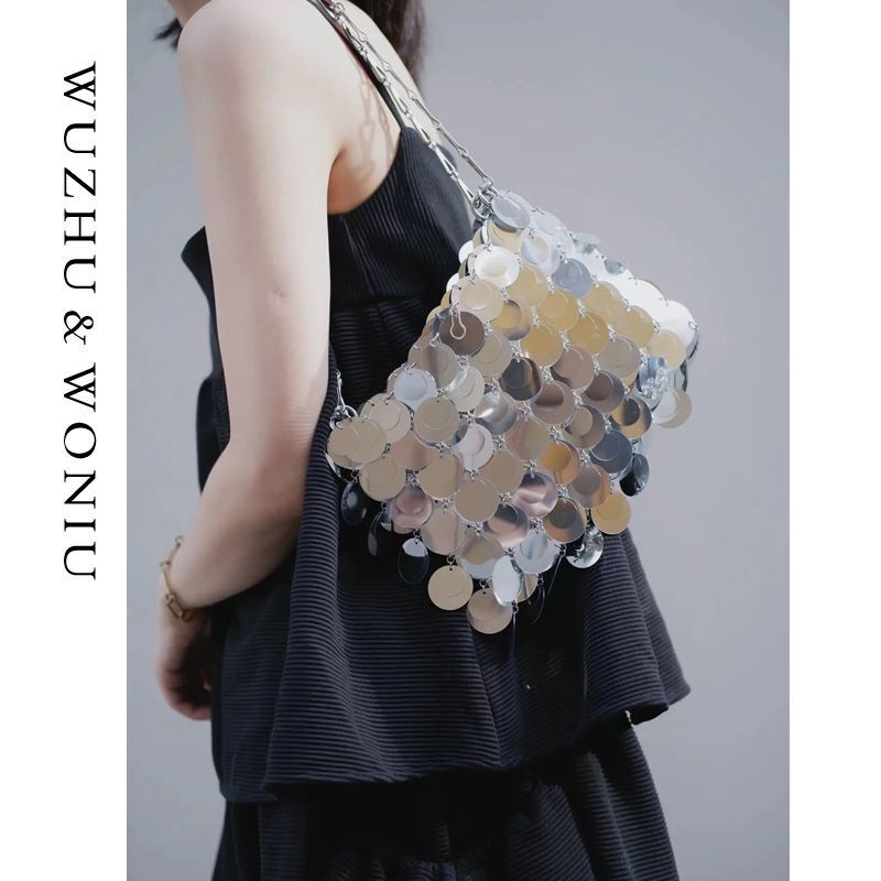 Sequins Handbag Bags Woven Totes Glitter Evening Bags Clutch Travel Shoulder Bag
