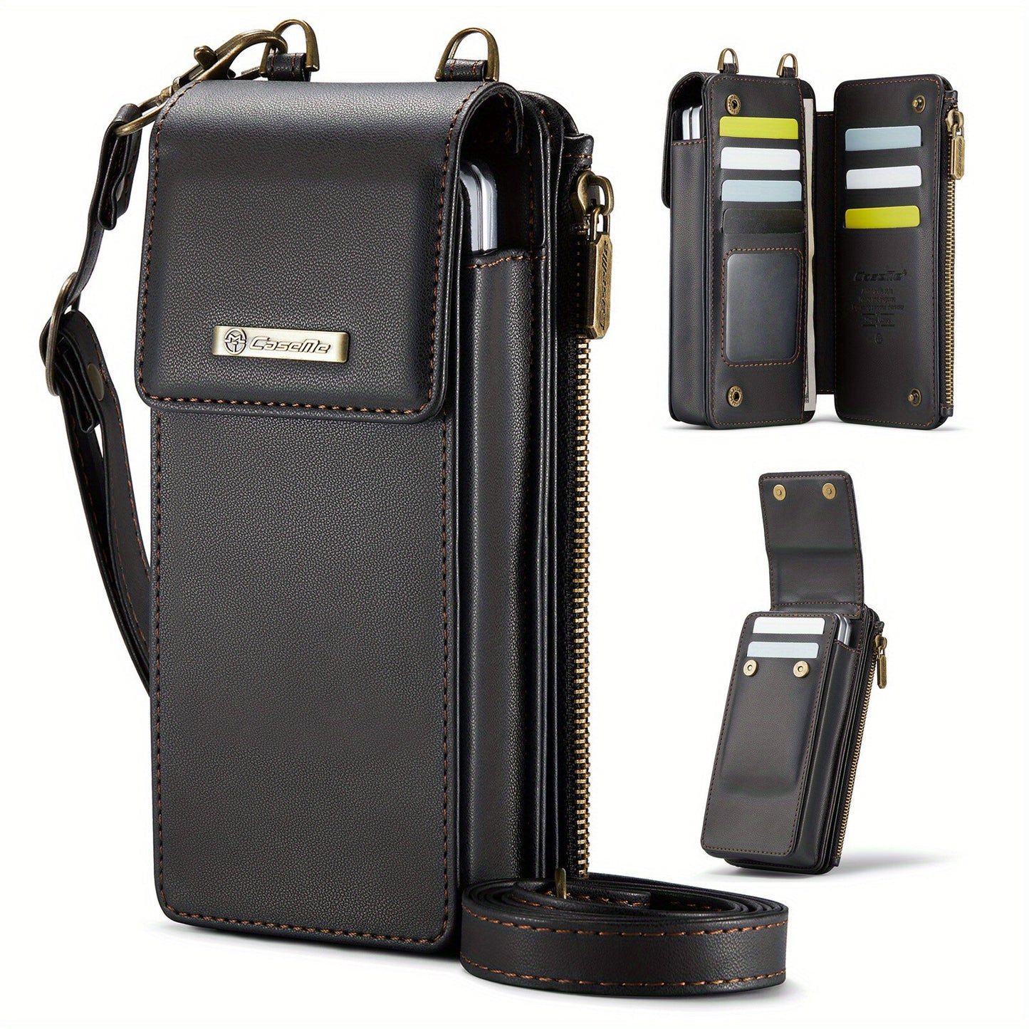 Crossbody Wristlet Wallet Case PU Leather for Samsung Galaxy Z Fold 3/4/5/6/7/8