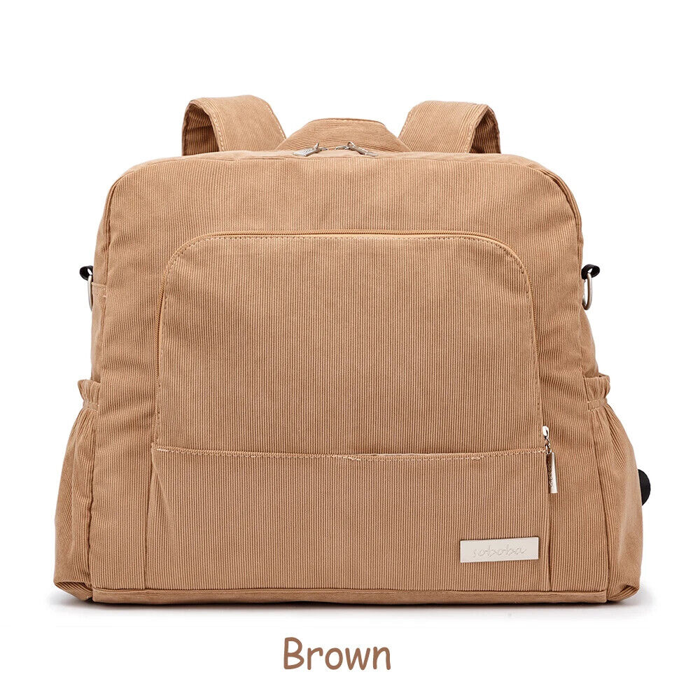 Corduroy Diaper Backpack Mom Nappy Changing Bag Baby Care Winter New Diaper Bags
