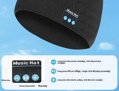 Winter Warm Wireless Bluetooth Beanie Hat Cap Headset Headphone Speaker With Mic