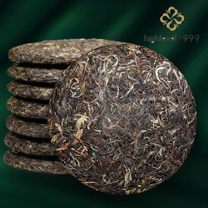 357g Raw Pu'er Menghai Sweet Aftertaste Qizi Compressed Tea Cake Yunnan