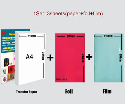 Water Transfers Decal 3Pcs Printable Laser Hot Stamping Paper Image Mug Stickers