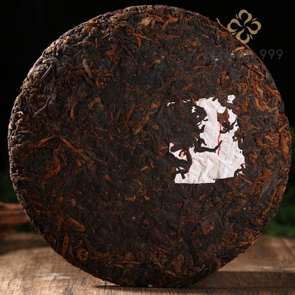 357G, Old Ripe Puer Tea Cake Bulang Mountain, Vintage Chenxiang Yunnan Tea -