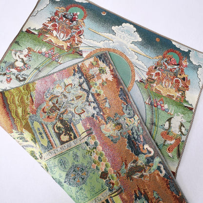 36" Tibet Tibetan Cloth Silk Sakyamuni Buddha 4 Dharma Protector Tangka Thangka