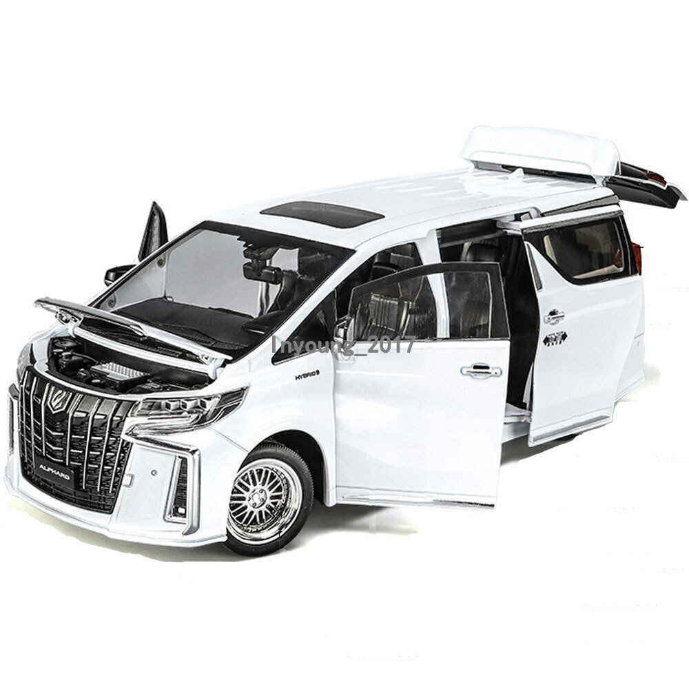 1/18 Alphard MPV Model Car Diecast Toy Vehicle Doors Open Light Sound Boys Toys