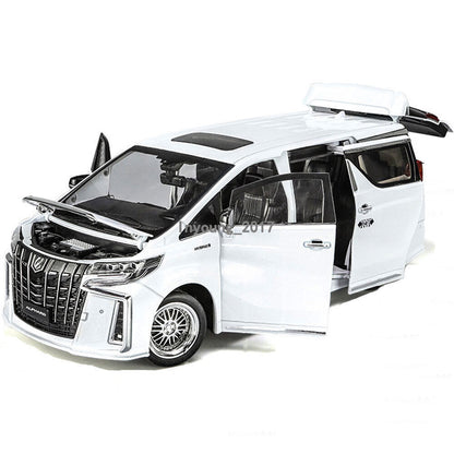 1/18 Alphard MPV Model Car Diecast Toy Vehicle Doors Open Light Sound Boys Toys