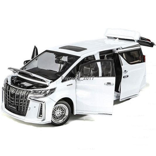 1/18 Alphard MPV Model Car Diecast Toy Vehicle Doors Open Light Sound Boys Toys
