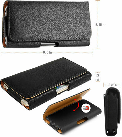 For Apple iPhone 14 Pro Max/ Pro Case Leather Belt Clip Horizontal Holster Cover
