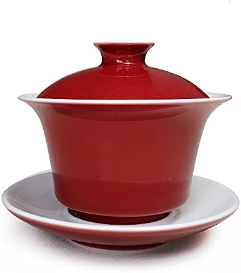 Porcelain Gaiwan 5oz/150ml Teacup Chinese Cover Bowl Tea Cup Lid Saucer Set