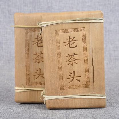 250g Natural Black Tea Pu-erh Tea Old Tea Head Golden Bud Brick Ripe Tea Brick