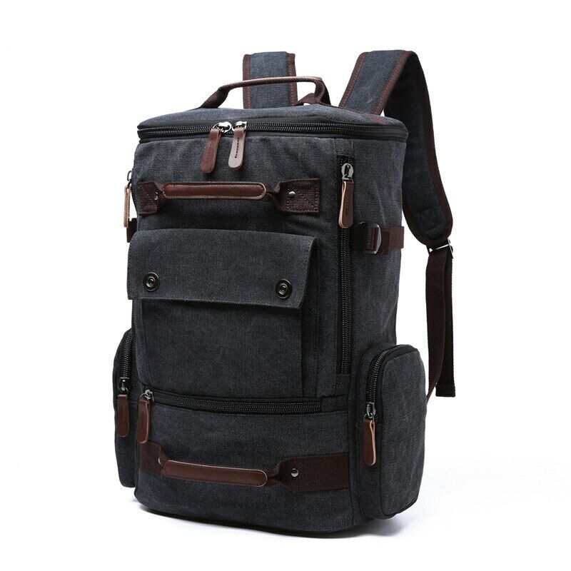 Men's Backpack Vintage Canvas Backpack Men Travel School Bags Large Capacity Bag
