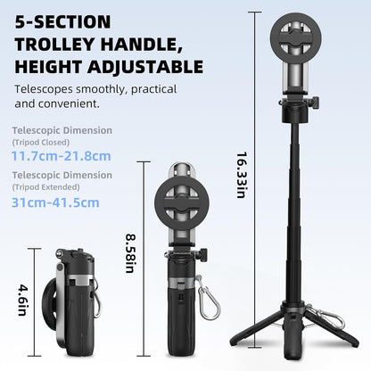 Magnetic Selfie Stick Mini Tripod for Iphone, Portable Pocket 4-In-1 Multifuncti
