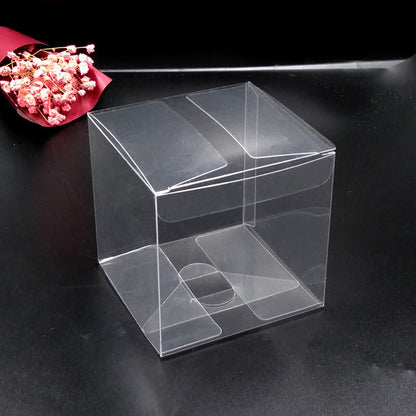 25X Clear PVC Boxes Wedding Party Favour Shop Display Transparent Plastic Box