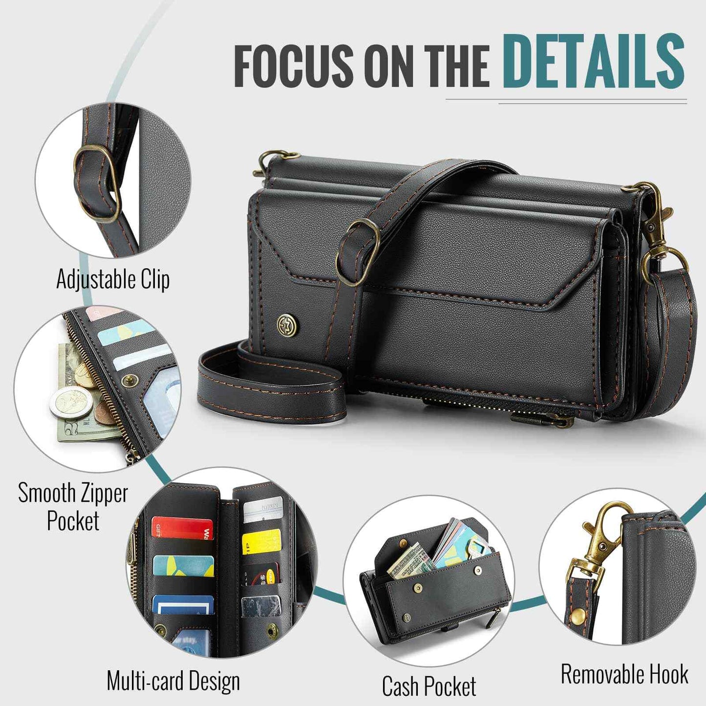 Crossbody for Samsung Galaxy S25 Ultra S25+ Plus Case Wallet with Card Holder