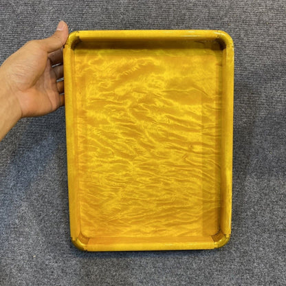 Big Leaf Phoebe Wooden Tray Water Ripple Pattern Solid Wood Tea Serving Platter