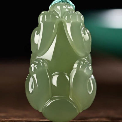 Natural Hetian Jade Pi Xiu Pendant Necklace Unisex Jade Amulet Couples Jewelry