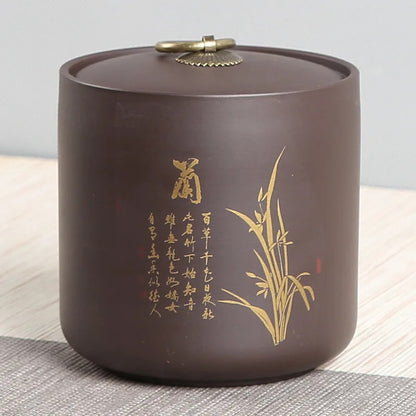 Purple Clay Tea Tin Sealed Pot Tea Container Yixing Zisha Teaware Accessories