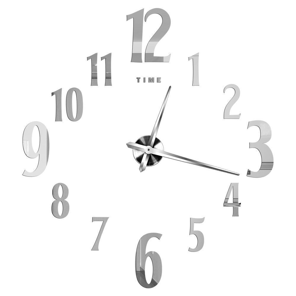 DIY Wall Clocks Acrylic Mirror Large 3D Frameless Home Living Room Decor 37-47In