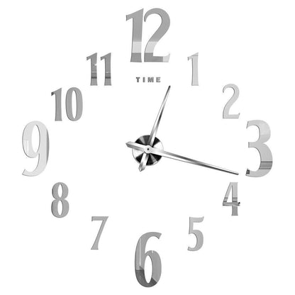 DIY Wall Clocks Acrylic Mirror Large 3D Frameless Home Living Room Decor 37-47In