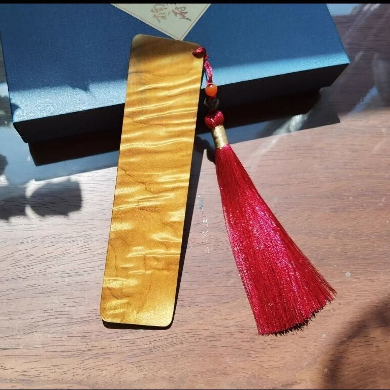 Golden Phoebe Water Ripple Bookmark Tassel Gift for Book Lovers